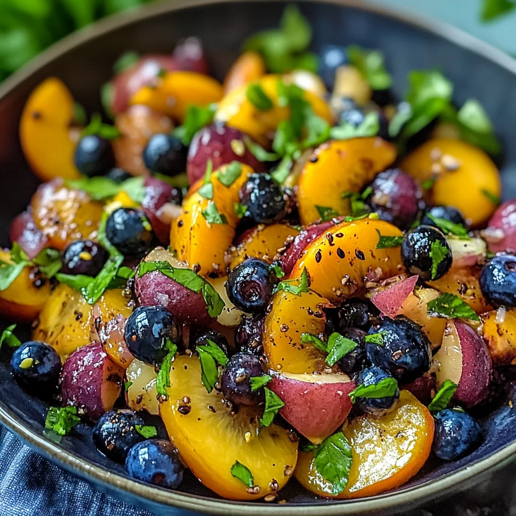 Grilled Peach Blueberry Salad