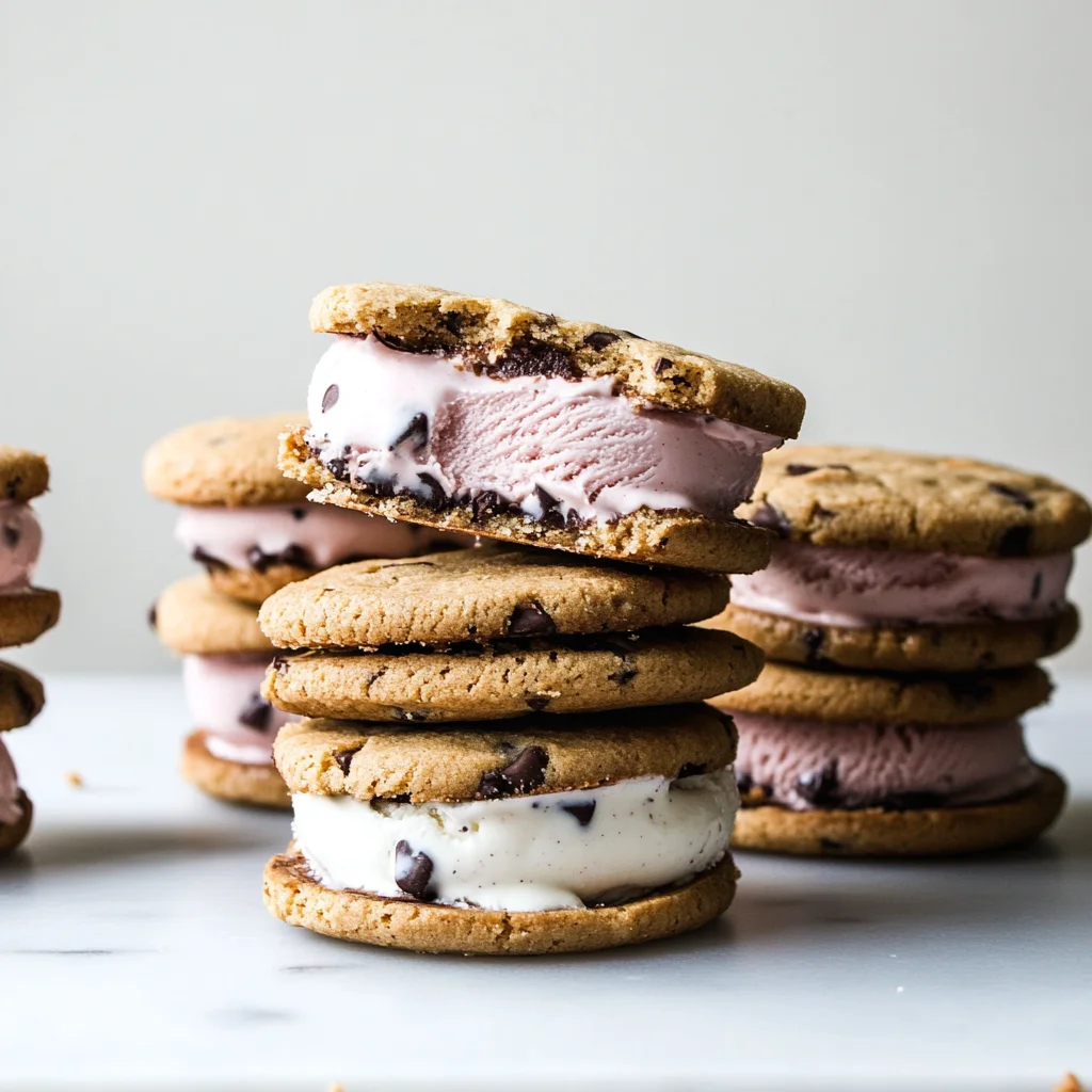 Chocolate Chip Cookie Ice Cream Sandwiches