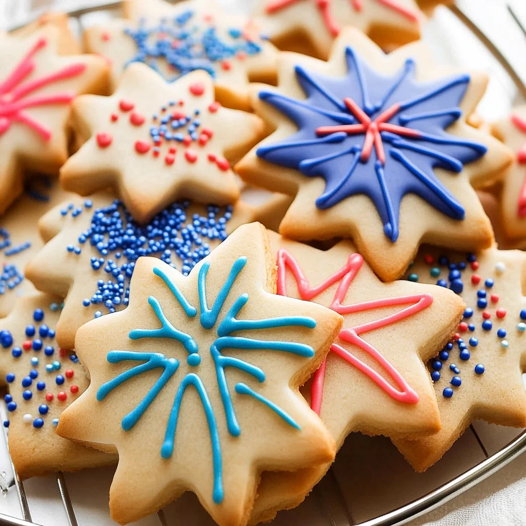 Fireworks Celebration Cookies (Easy Decoration)