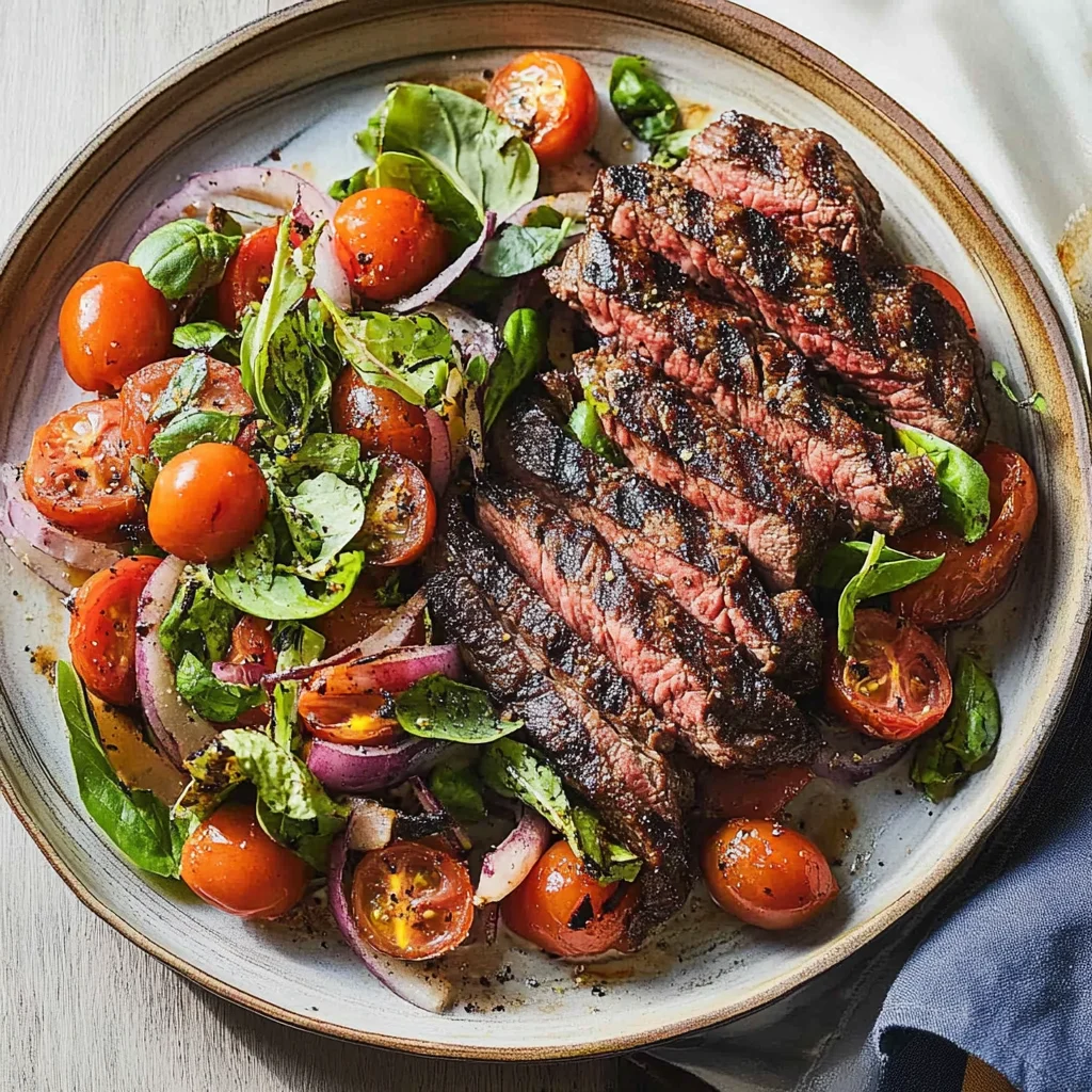 Grilled Skirt Steak with Tomato Salad