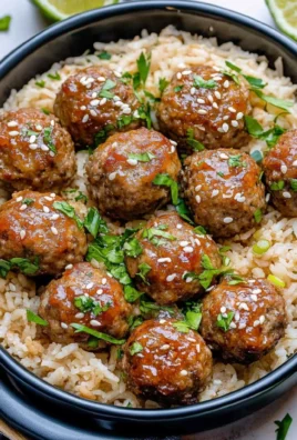 Honey Garlic Meatball Rice Bake