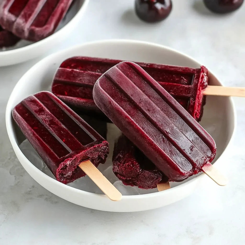 Juicy Black Cherry Popsicles