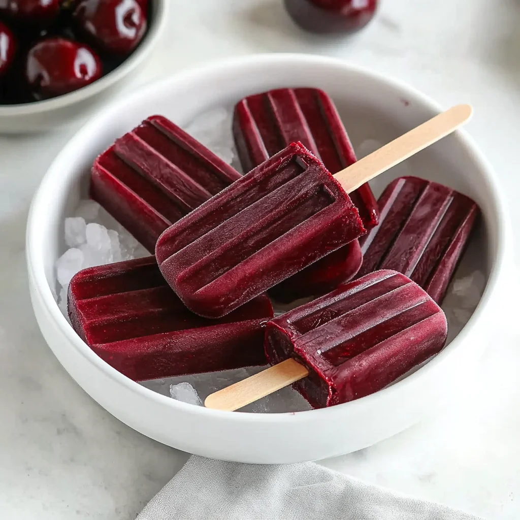 Juicy Black Cherry Popsicles
