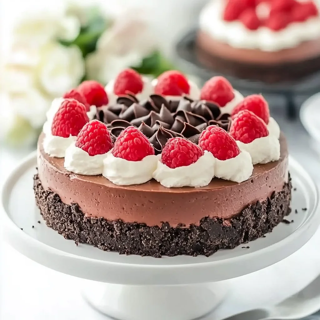 No Bake Raspberry Chocolate Cheesecake Recipe