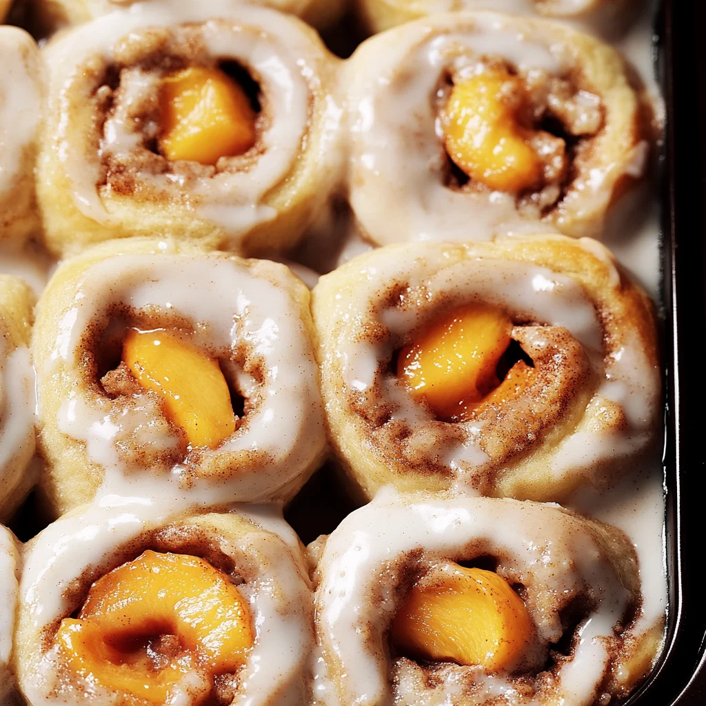 Peach Cobbler Cinnamon Rolls