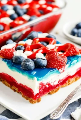 Red White and Blue Pretzel Salad