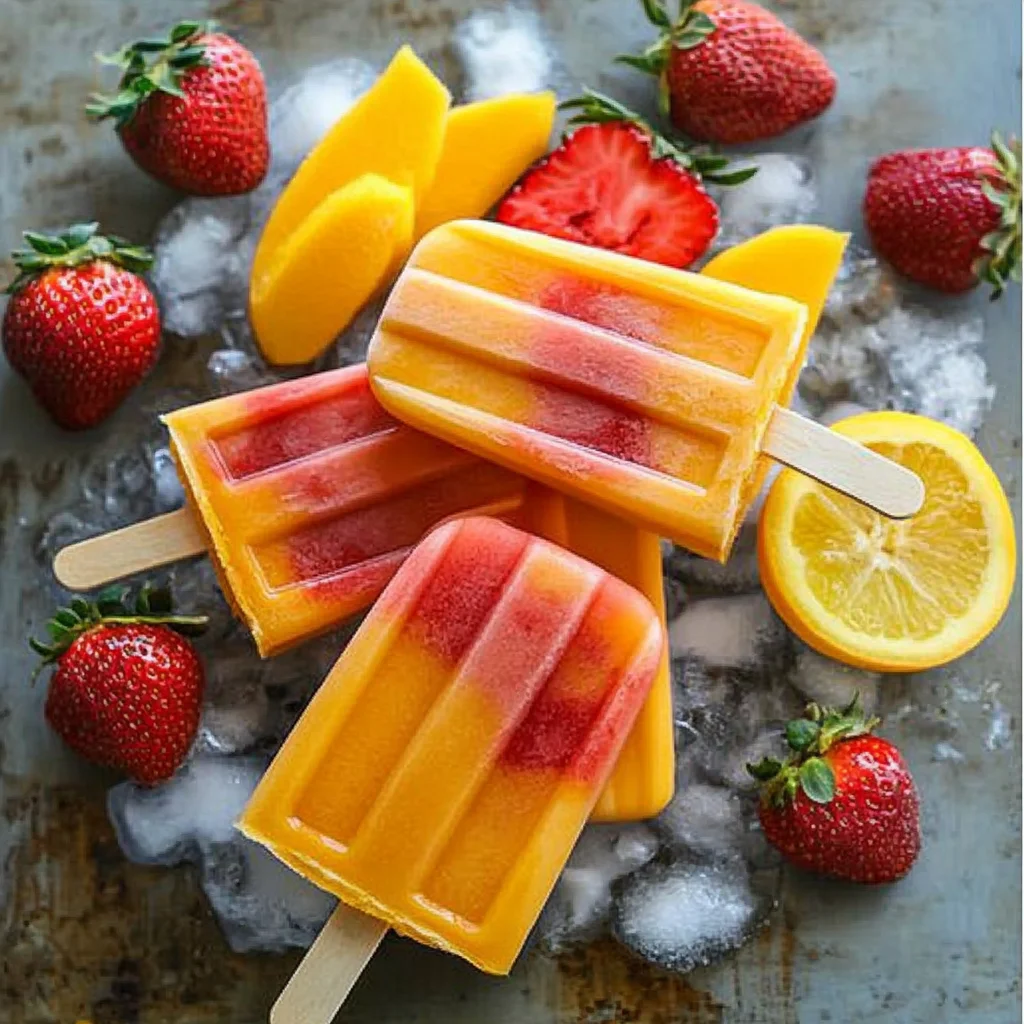 Strawberry Mango Popsicles