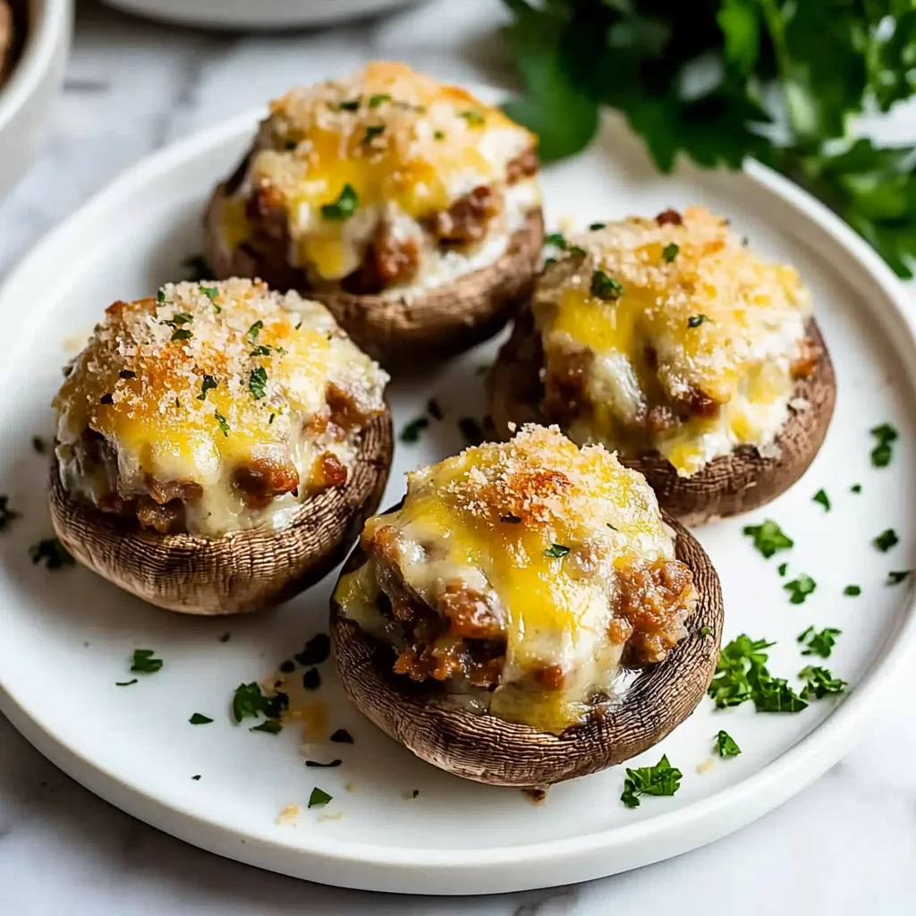 Tasty Italian Sausage Stuffed Mushrooms