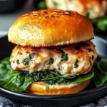 White Cheddar Spinach Chicken Burgers