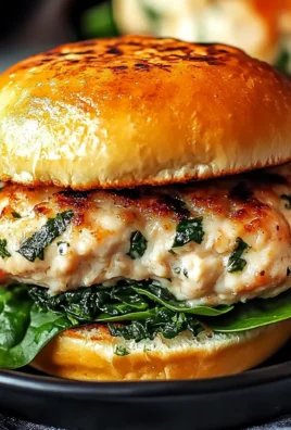 White Cheddar Spinach Chicken Burgers