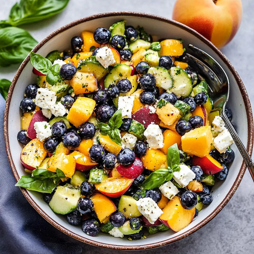 Blueberry Peach Feta Salad