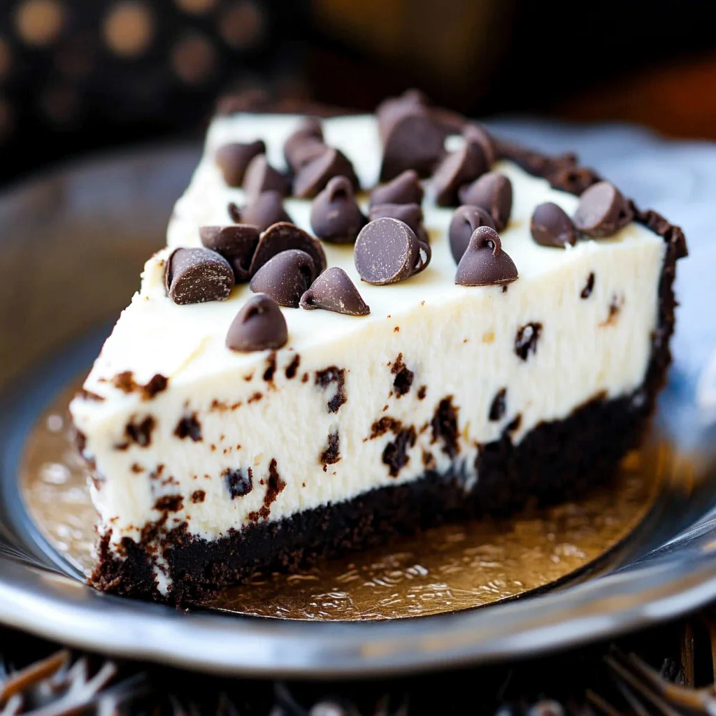 Chocolate Chip No Bake Cheesecake