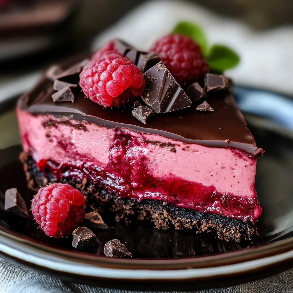 Dark Chocolate Raspberry Cheesecake