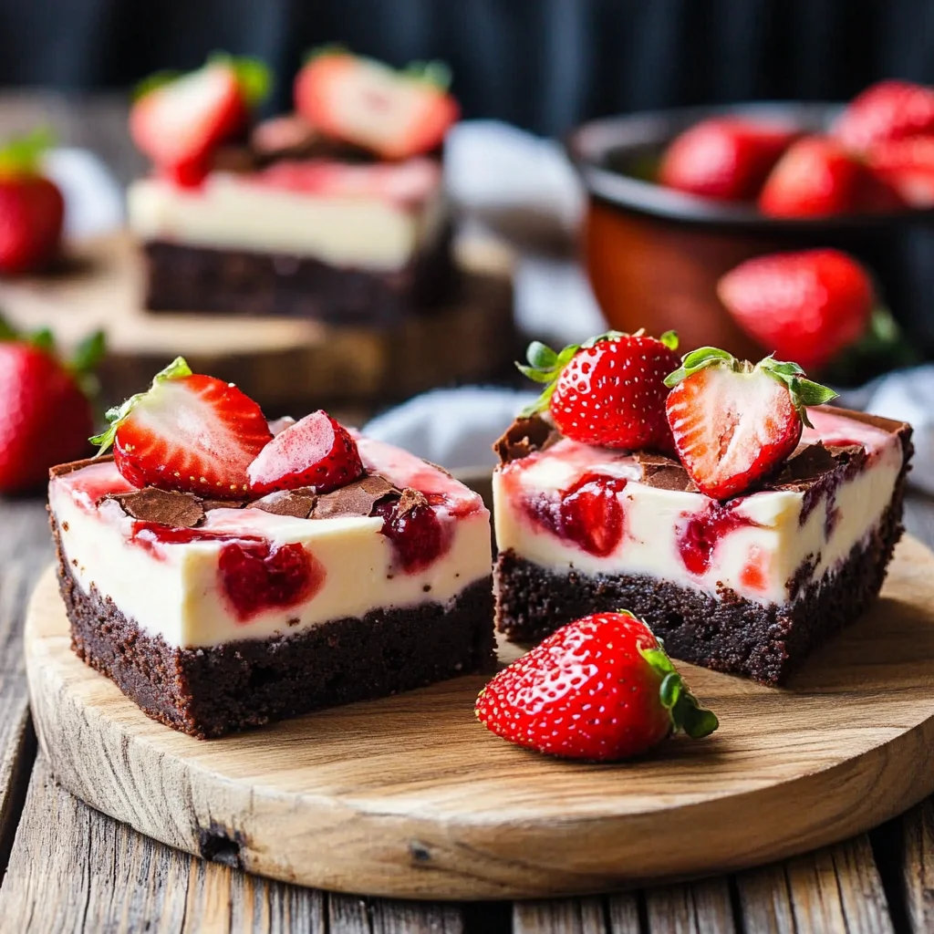 Easy Strawberry Cheesecake Brownies Recipe