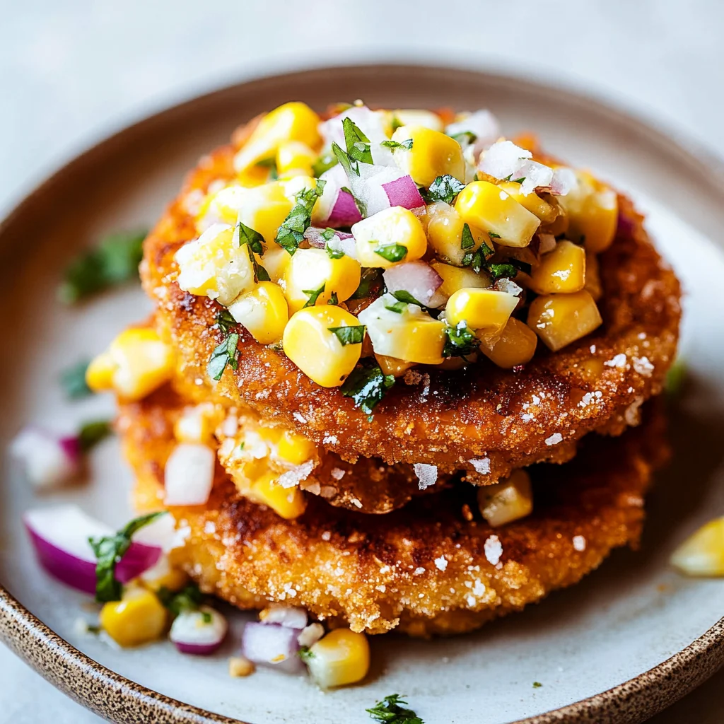 Fried Tomatoes with Corn Salsa