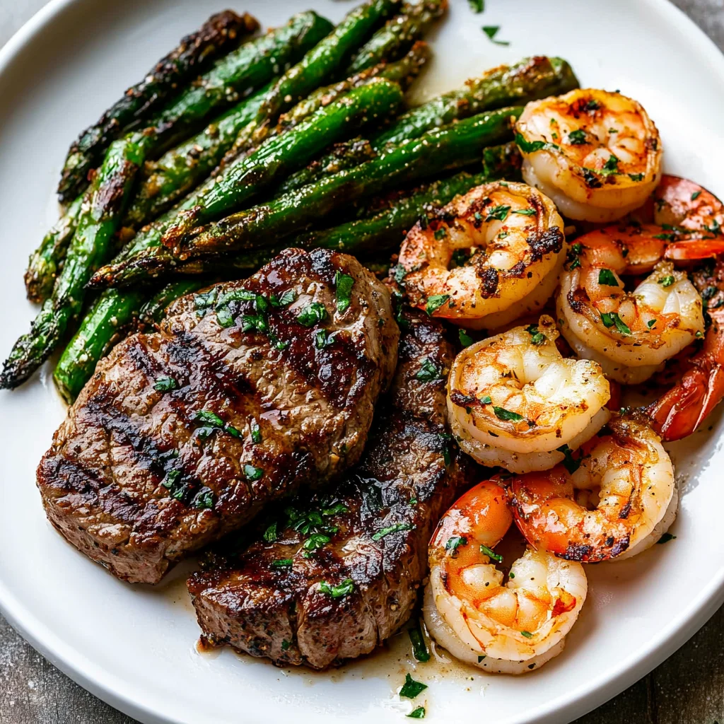 Garlic Butter Grilled Steak & Shrimp