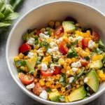 Grilled Corn Salad with Avocado, Goat Cheese & Hot Honey Vinaigrette