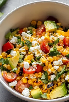 Grilled Corn Salad with Avocado, Goat Cheese & Hot Honey Vinaigrette
