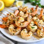 Lemon Garlic Grilled Shrimp Skewers