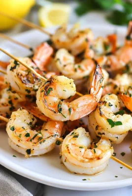 Lemon Garlic Grilled Shrimp Skewers