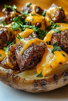 Loaded Baked Potatoes with Steak Bites