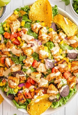 Loaded Chicken Taco Salad with Creamy Lime-Cilantro Dressing
