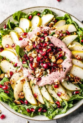 Pear Salad with Creamy Pomegranate Dressing
