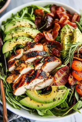 Rosemary Chicken, Turkey Bacon and Avocado Salad