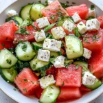 SIMPLE Watermelon + Cucumber + Feta Salad