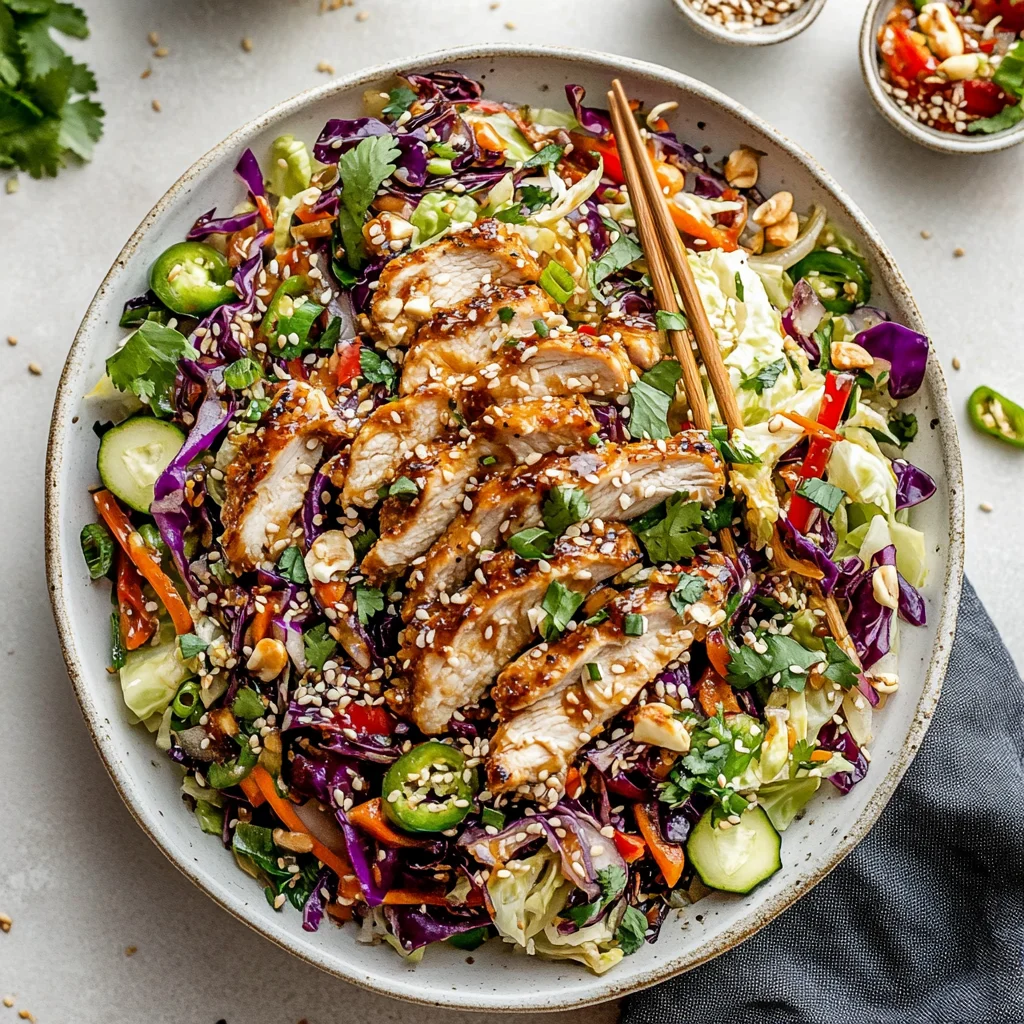 Sesame Chicken Cabbage Crunch Salad