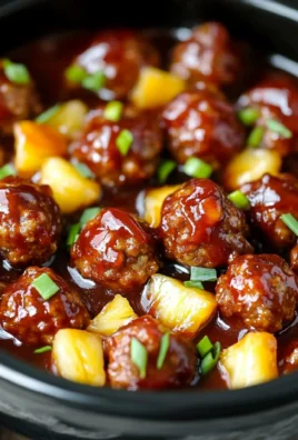 Slow Cooker Pineapple Barbecue Meatballs