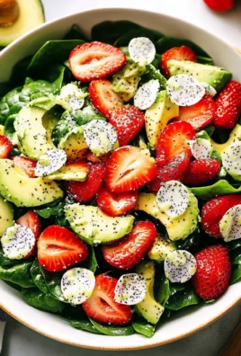 Strawberry Avocado Spinach Salad with Poppyseed Dressing