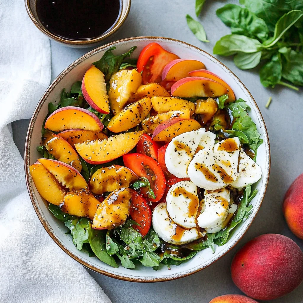 Summer Peach Balsamic Caprese Salad