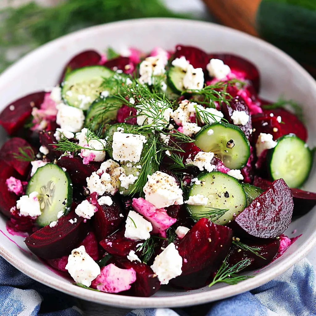 Beet Salad with Feta, Cucumbers, and Dill