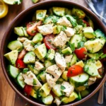 Chicken Cucumber Avocado Salad (NO COOK)