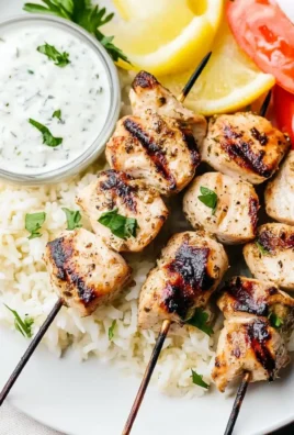 Grilled Chicken Kabobs with Cucumber Yogurt Sauce