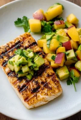 Grilled Mahi Mahi with Grilled Avocado Peach Salsa