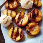 Grilled Peaches with Vanilla Ice Cream