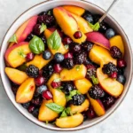Honey Lime Basil Peach Fruit Salad