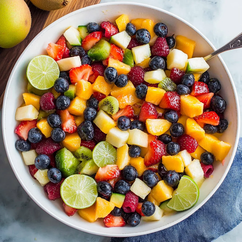 Honey Lime Rainbow Fruit Salad