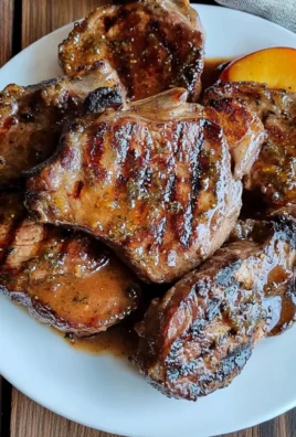 Juicy Grilled beef Chops with Spicy Peach Glaze