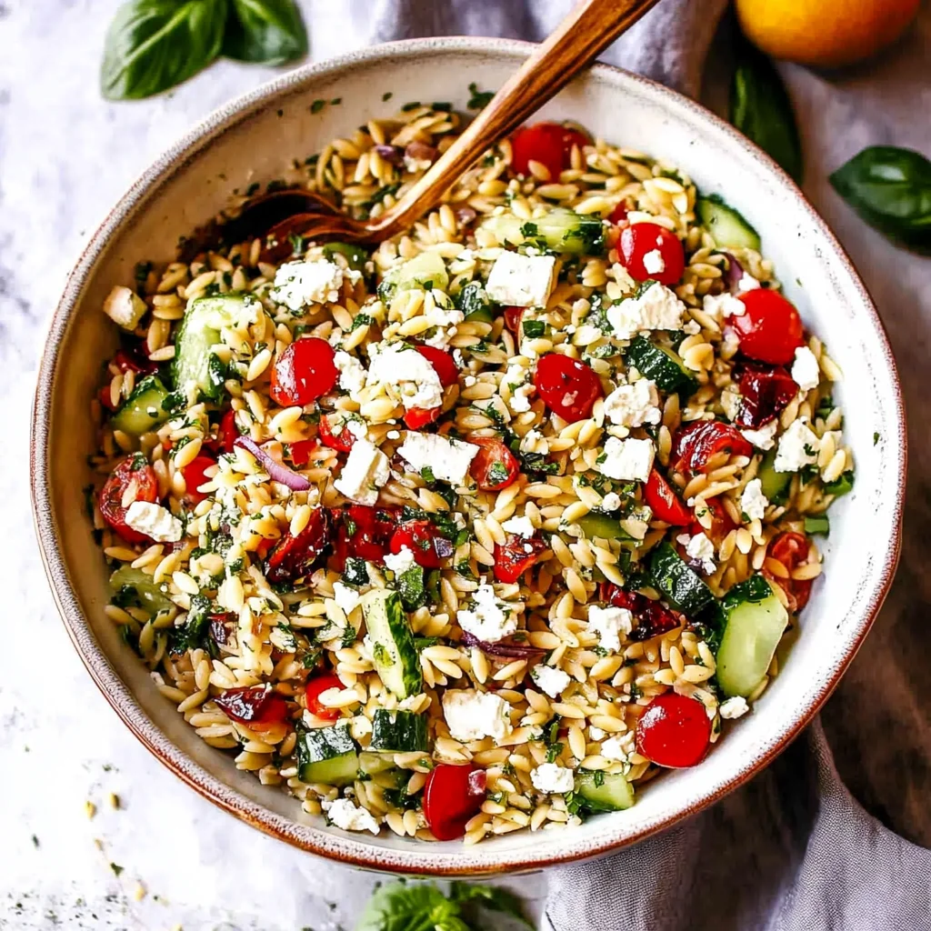 Orzo Pasta Salad Recipe with Feta