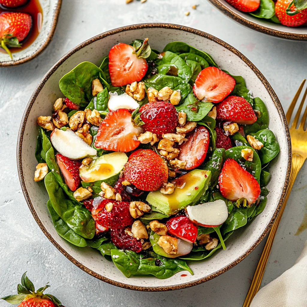 Strawberry Spinach Salad with Strawberry Balsamic