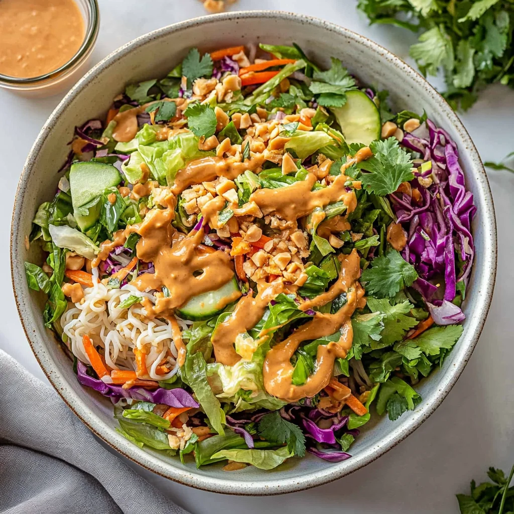 Thai Crunch Salad CPK Copycat (with peanut ginger sauce)