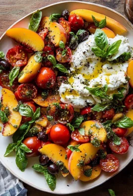 Tomato, Peach, and Burrata Salad
