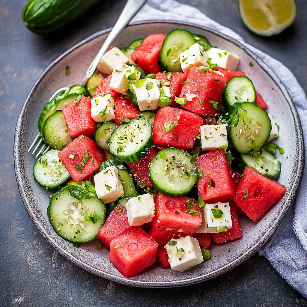 Watermelon Cucumber Salad Recipe