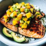 BBQ Salmon Bowls with Mango Avocado Salsa