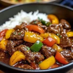 Black Pepper Beef Stir-Fry with Rainbow Peppers and Sesame Finish