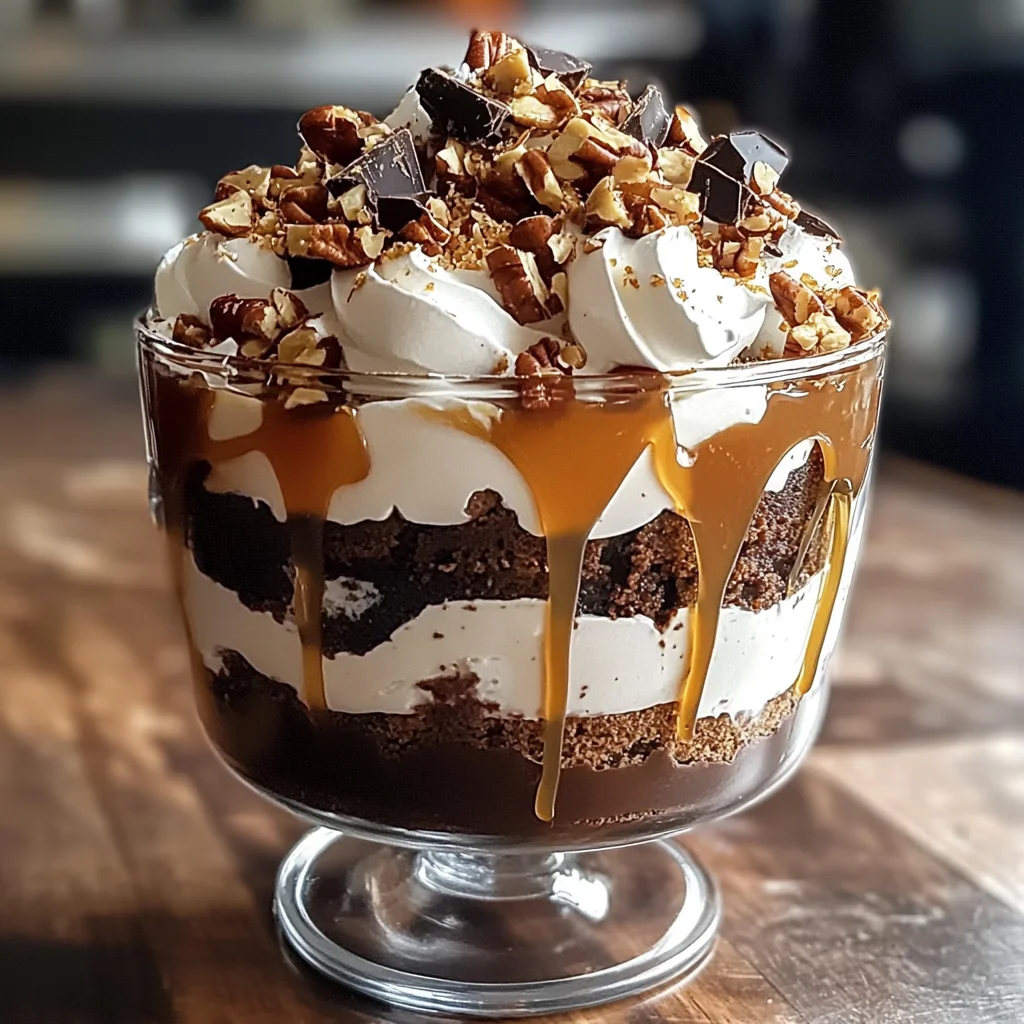 Caramel Cheesecake Brownie Trifle Delight