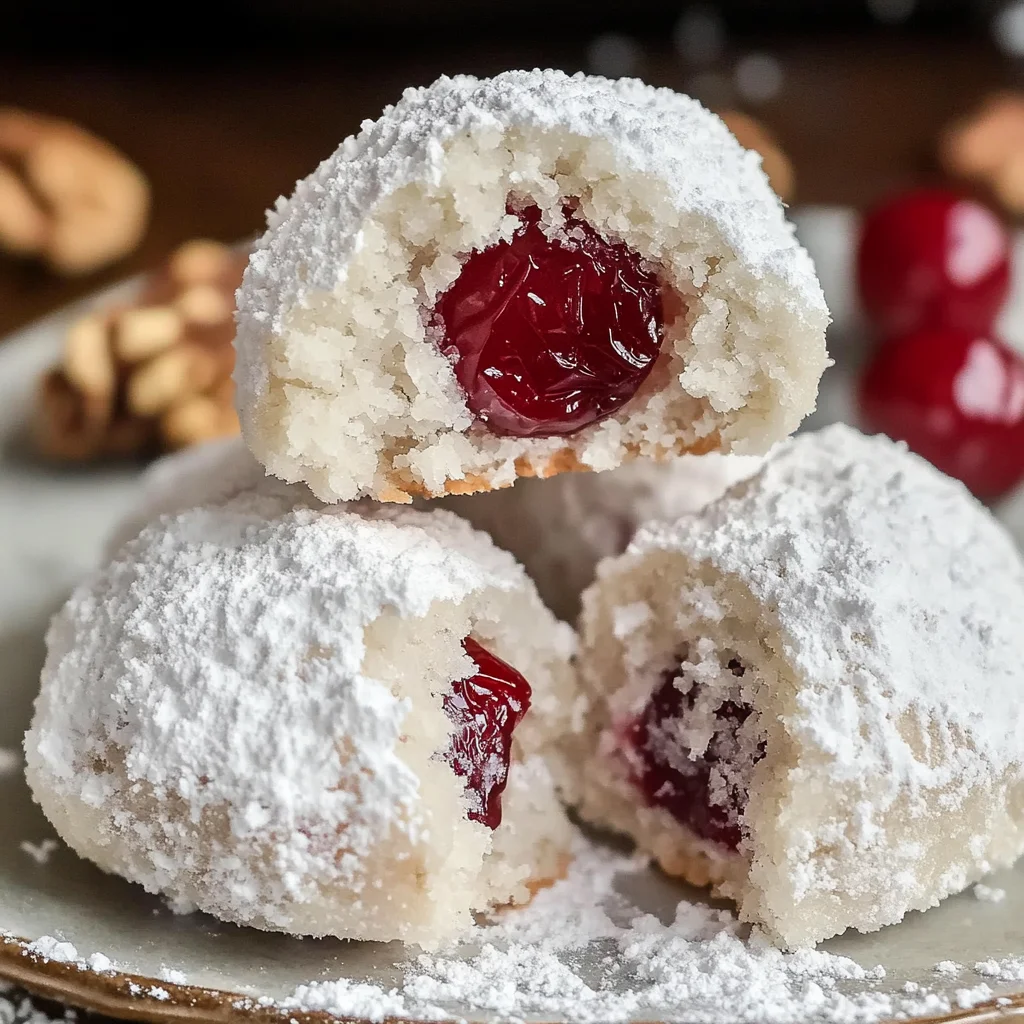 Cherry Snowball Cookies